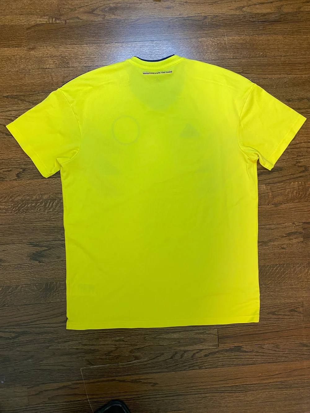 adidas Bright Yellow Soccer Jersey with Navy Trim